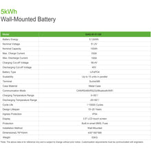 Load image into Gallery viewer, Wall-Mounted Battery 51.2V 100Ah(Model:SIAS-W-51100)