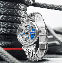 Load image into Gallery viewer, Spinning Car Watch for women with Stainless Steel Band Waterproof Japanese Quartz Wrist Watch
