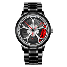 Load image into Gallery viewer, Car Rim Watch-Waterproof Stainless Steel Japanese Quartz Wrist Watch Sports Men’s Watches(Silver)
