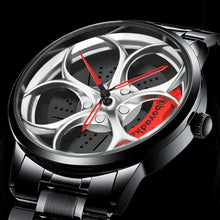 Load image into Gallery viewer, Car Rim Watch-Waterproof Stainless Steel Japanese Quartz Wrist Watch Sports Men’s Watches(Silver)