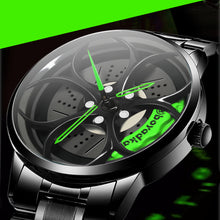 Load image into Gallery viewer, Car Rim Watch-Waterproof Stainless Steel Japanese Quartz Wrist Watch Sports Men’s Watches(Green)