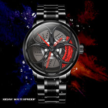 Load image into Gallery viewer, Car Rim Watch-Waterproof Stainless Steel Japanese Quartz Wrist Watch Sports Men’s Watches(Red)