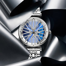 Load image into Gallery viewer, Spinning Car Watch for women with Stainless Steel Band Waterproof Japanese Quartz Wrist Watch