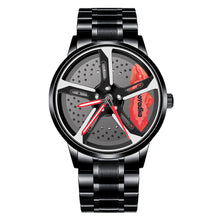 Load image into Gallery viewer, Spinning Car Watch with Stainless Steel Band Waterproof Japanese Quartz Wrist Watch
