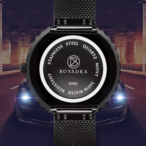 Car Rim Watch-Waterproof Stainless Steel Japanese Quartz Wrist Watch Sports Men’s Watches