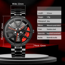 Load image into Gallery viewer, Car Rim Watch-Waterproof Stainless Steel Japanese Quartz Wrist Watch
