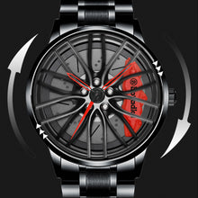 Load image into Gallery viewer, Spinning Car Watch with Stainless Steel Band Waterproof Japanese Quartz Wrist Watch
