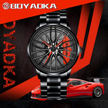 Load image into Gallery viewer, Spinning Car Watch with Stainless Steel Band Waterproof Japanese Quartz Wrist Watch
