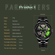 Load image into Gallery viewer, Car Rim Watch-Waterproof Stainless Steel Japanese Quartz Wrist Watch Sports Men’s Watches
