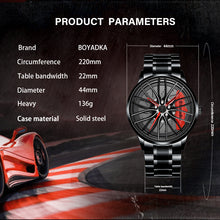 Load image into Gallery viewer, Spinning Car Watch with Stainless Steel Band Waterproof Japanese Quartz Wrist Watch
