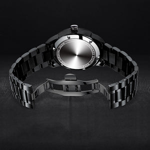 Spinning Car Watch with Stainless Steel Band  Waterproof Japanese Quartz Wrist Watch