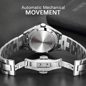 Car Rim Watch-Waterproof Stainless Steel Japanese Quartz Wrist Watch Sports Men’s Watches(Silver-HD)