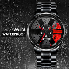 Load image into Gallery viewer, Spinning Car Watch with Stainless Steel Band  Waterproof Japanese Quartz Wrist Watch
