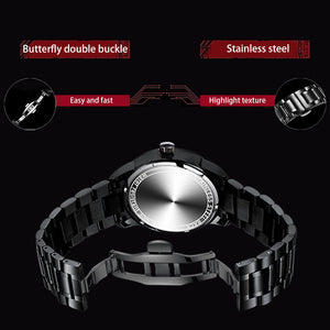 Car Rim Watch-Waterproof Stainless Steel Japanese Quartz Wrist Watch Sports Men’s Watches (Silver)