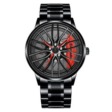 Load image into Gallery viewer, Spinning Car Watch with Stainless Steel Band Waterproof Japanese Quartz Wrist Watch
