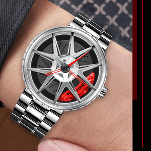 Car Wheel Watch-Waterproof Stainless Steel Japanese Quartz Wrist Watch