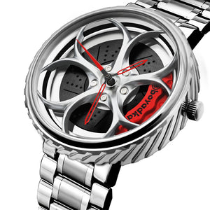 Car Wheel Watch-Waterproof Stainless Steel Japanese Quartz Wrist Watch Sports Men’s Watches