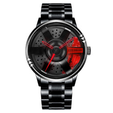 Load image into Gallery viewer, Spinning Car Watch with Stainless Steel Band  Waterproof Japanese Quartz Wrist Watch
