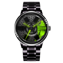 Load image into Gallery viewer, Spinning Car Watch with Stainless Steel Band  Waterproof Japanese Quartz Wrist Watch
